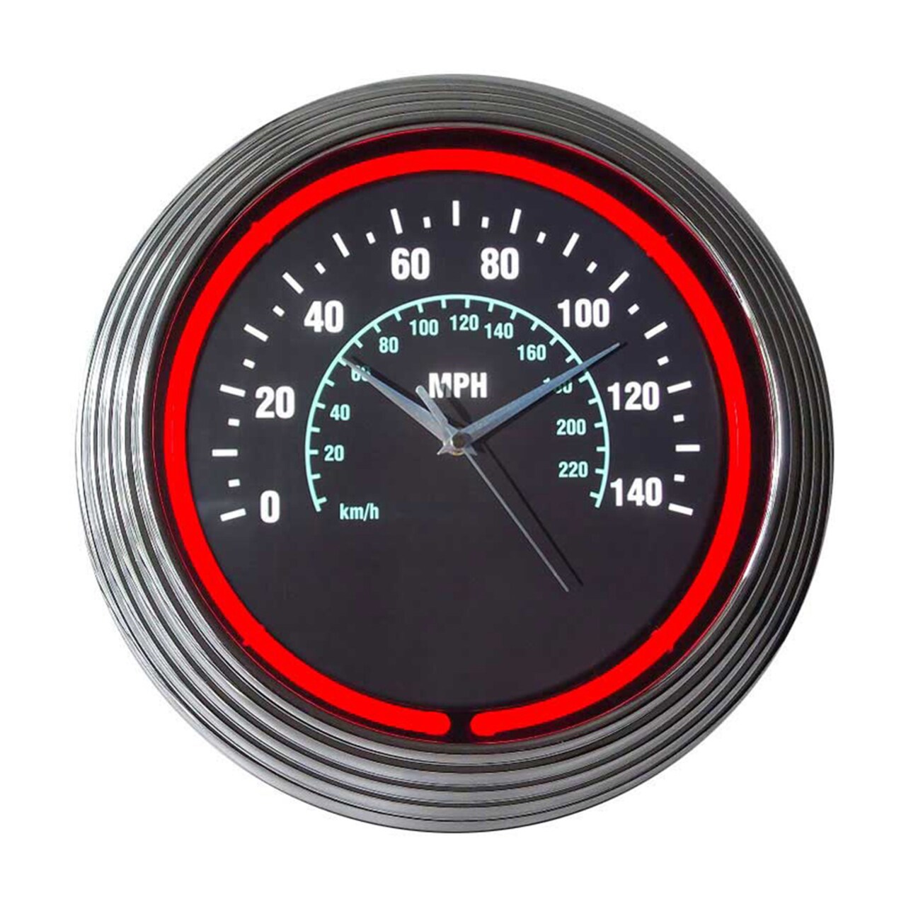 Neonetics Home Indoor Restaurant Kitchen Decorative Speedometer Neon Wall Clock